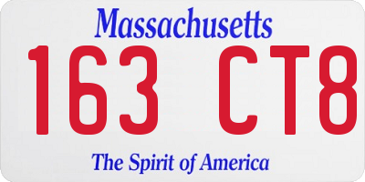 MA license plate 163CT8