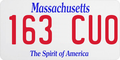 MA license plate 163CU0