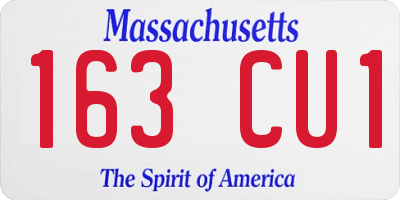 MA license plate 163CU1