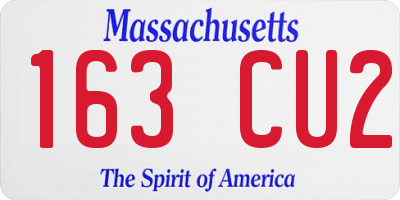 MA license plate 163CU2