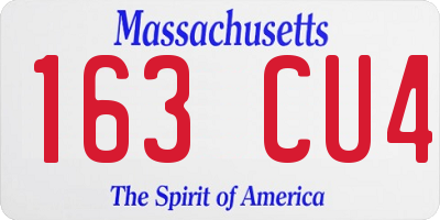 MA license plate 163CU4