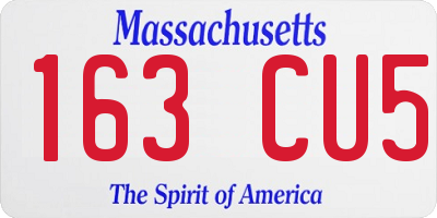 MA license plate 163CU5