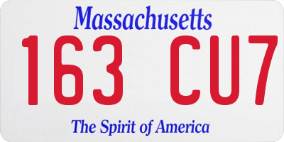 MA license plate 163CU7
