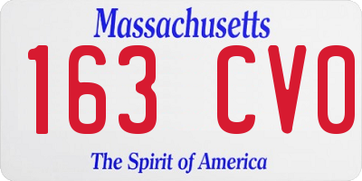 MA license plate 163CV0