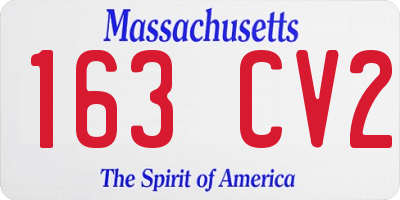 MA license plate 163CV2