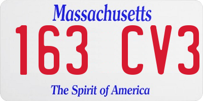 MA license plate 163CV3