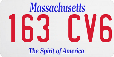 MA license plate 163CV6