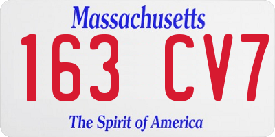 MA license plate 163CV7