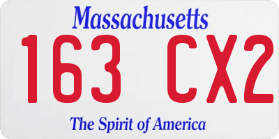 MA license plate 163CX2