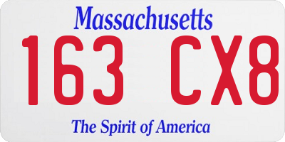 MA license plate 163CX8