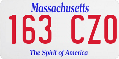 MA license plate 163CZ0