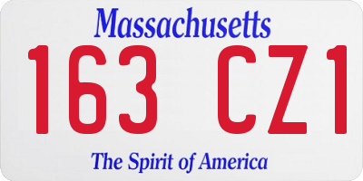 MA license plate 163CZ1