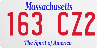 MA license plate 163CZ2