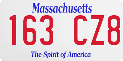 MA license plate 163CZ8