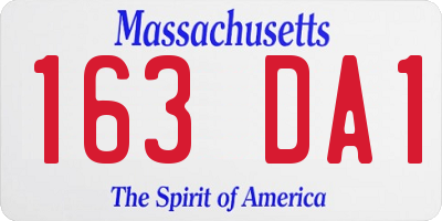MA license plate 163DA1