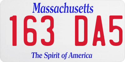 MA license plate 163DA5