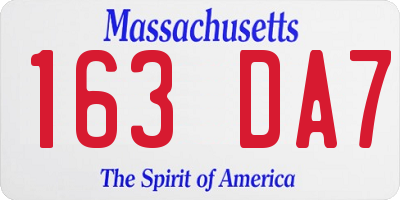 MA license plate 163DA7