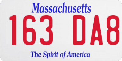MA license plate 163DA8
