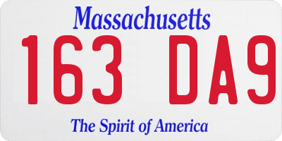 MA license plate 163DA9