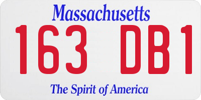 MA license plate 163DB1