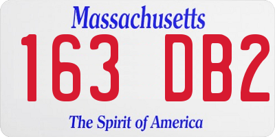 MA license plate 163DB2