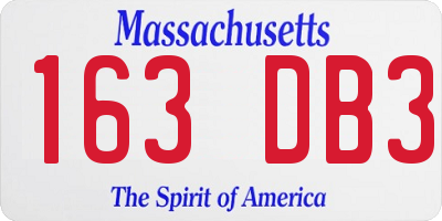 MA license plate 163DB3