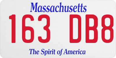 MA license plate 163DB8