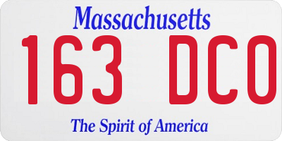 MA license plate 163DC0