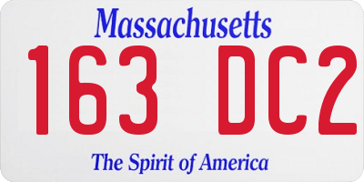 MA license plate 163DC2