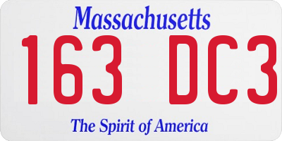 MA license plate 163DC3