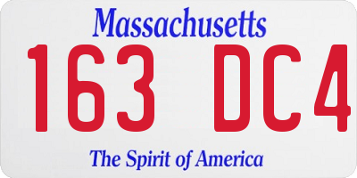 MA license plate 163DC4