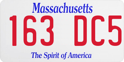 MA license plate 163DC5