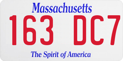 MA license plate 163DC7