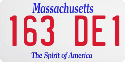 MA license plate 163DE1