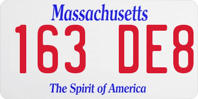 MA license plate 163DE8