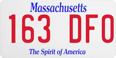 MA license plate 163DF0