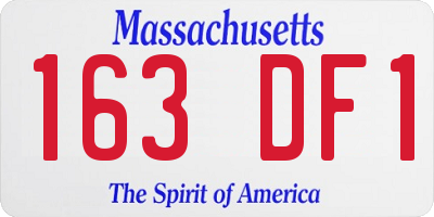 MA license plate 163DF1