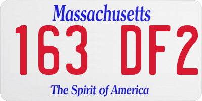 MA license plate 163DF2