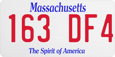 MA license plate 163DF4