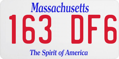 MA license plate 163DF6