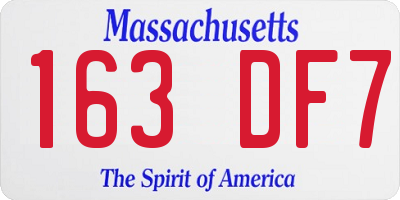 MA license plate 163DF7