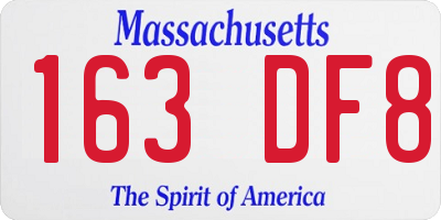 MA license plate 163DF8