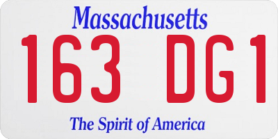 MA license plate 163DG1