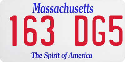 MA license plate 163DG5