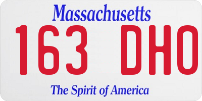 MA license plate 163DH0