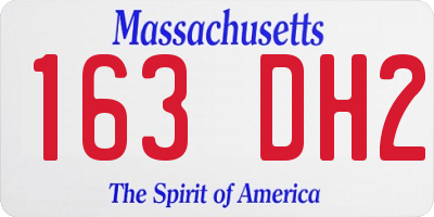 MA license plate 163DH2
