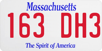 MA license plate 163DH3
