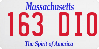 MA license plate 163DI0