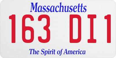 MA license plate 163DI1