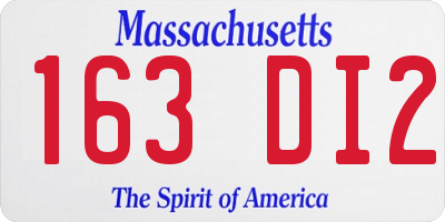 MA license plate 163DI2